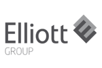 Elliott Group logo in grayscale - a client of HammerTech, using construction safety intelligence platform on jobsites throughout the UK